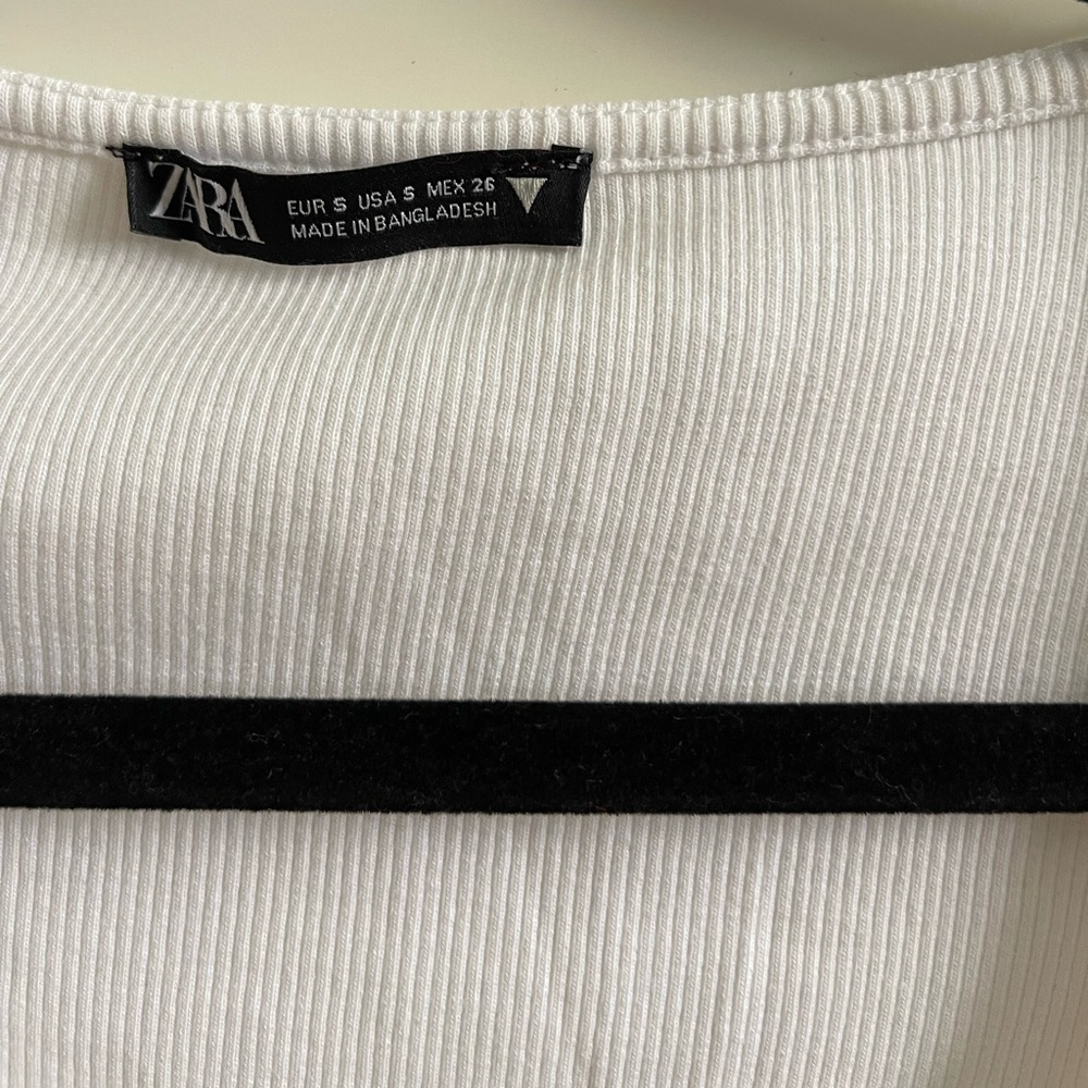 ZARA Ribbed Cropped Top - Picture 3 of 3